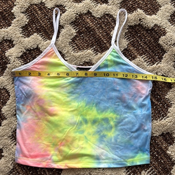 Colorful Tie-Dye Women's Crop Top - Picture 3 of 7